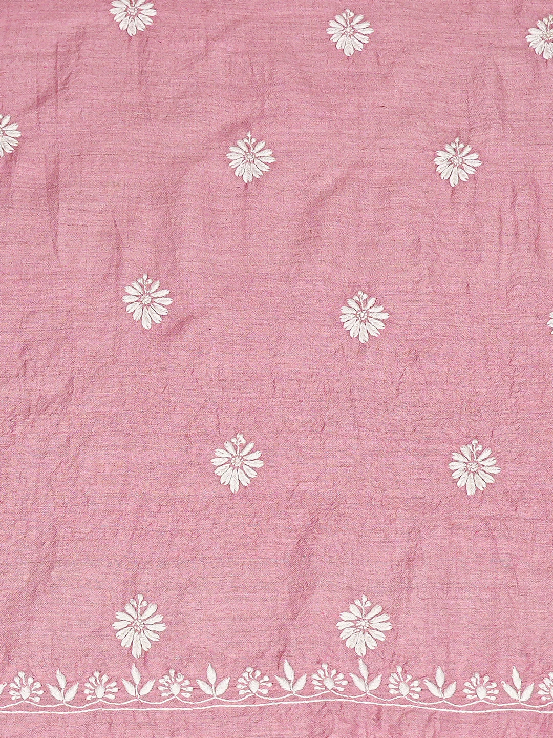 Ada Hand Embroidered Puce Pink Moonga Silk Lucknowi Chikankari Unstitched Kurta Dupatta Set 01A727364