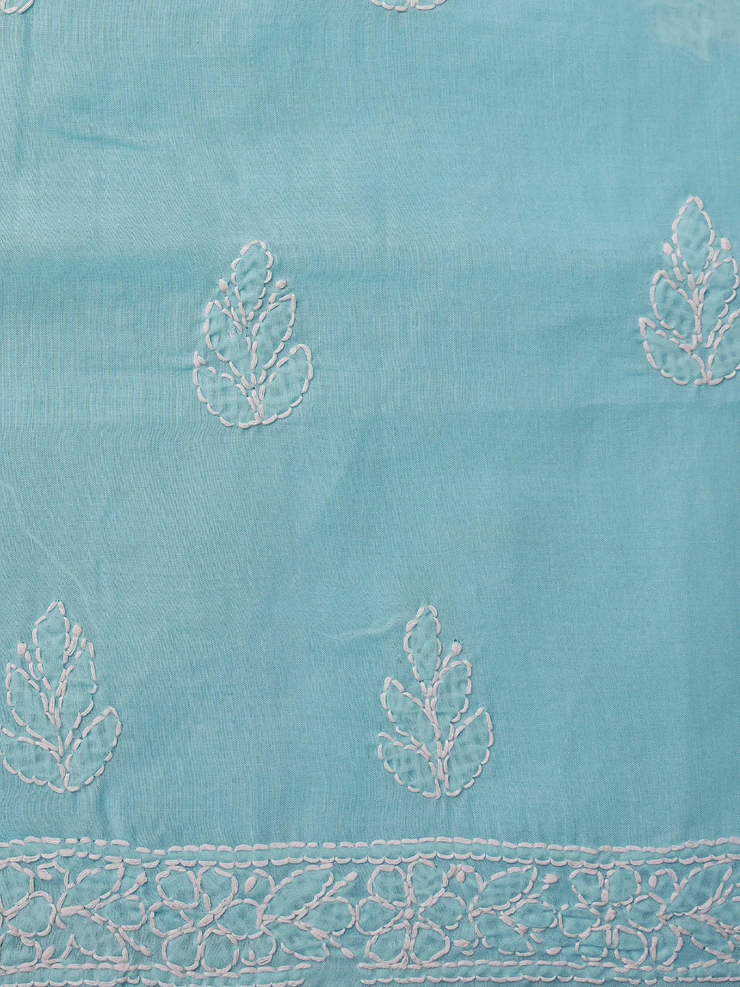 Ada Hand Embroidered Blue Cotton Lucknowi Chikankari Unstitched Suit Piece 01A818702