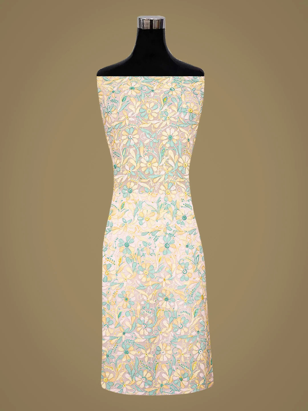 Ada Hand Embroidered Pastel Pink Georgette Lucknowi Chikankari Unstitched Suit Piece 01A779853