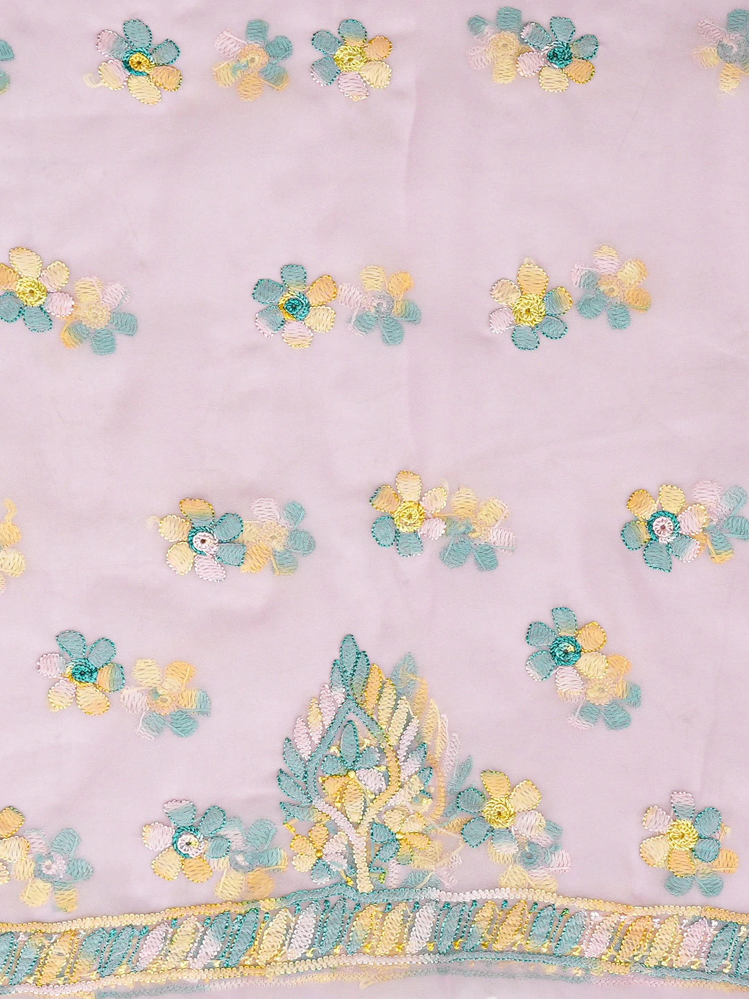 Ada Hand Embroidered Pastel Pink Georgette Lucknowi Chikankari Unstitched Suit Piece 01A779853