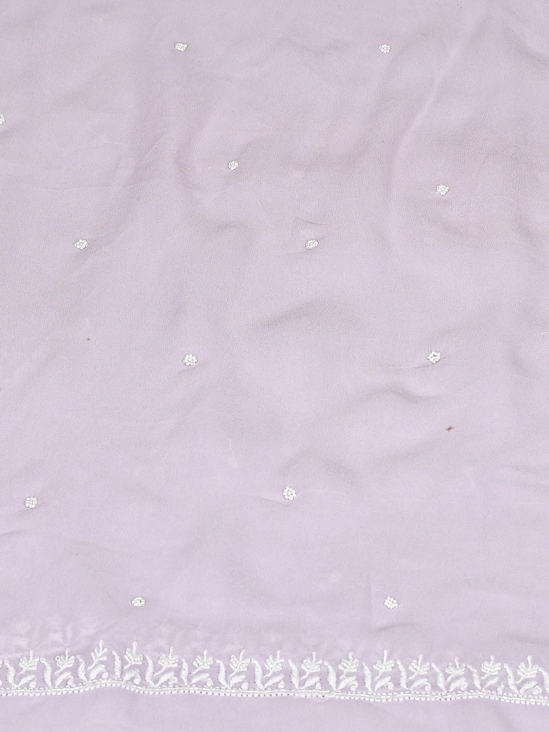 Ada Hand Embroidered Lavender Viscose Georgette Lucknowi Chikankari Unstitched Kurta Dupatta Set With Cutdana Work 01A804399
