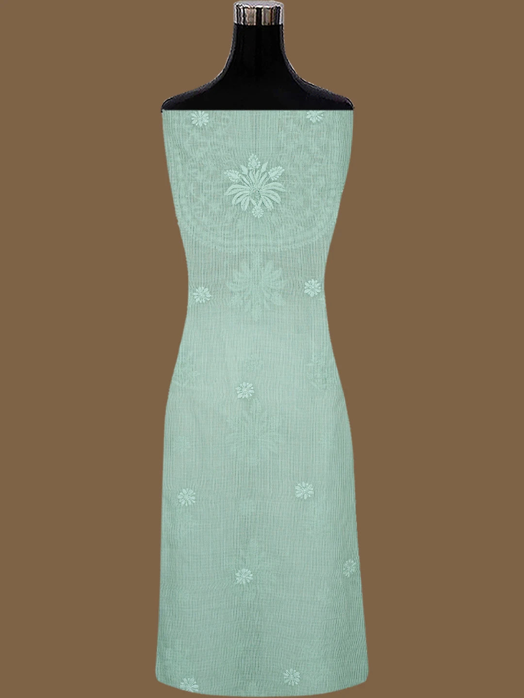 Ada Hand Embroidered Pista Green Kota Lucknowi Chikankari Unstitched Suit Piece With Cutdana Work 01A825285