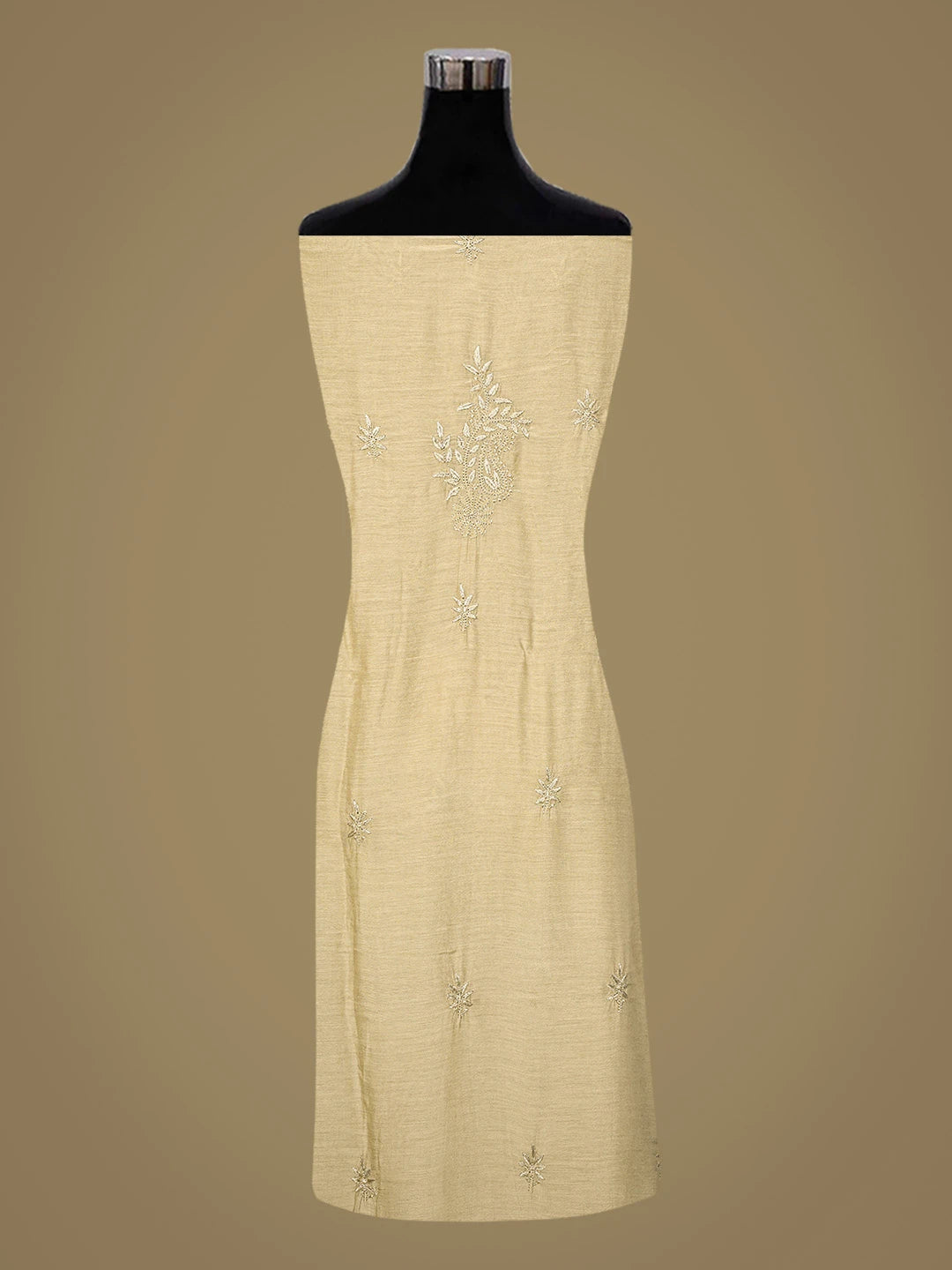 Ada Hand Embroidered Fawn Muslin Lucknowi Chikankari Unstitched Kurta Piece 01A811314