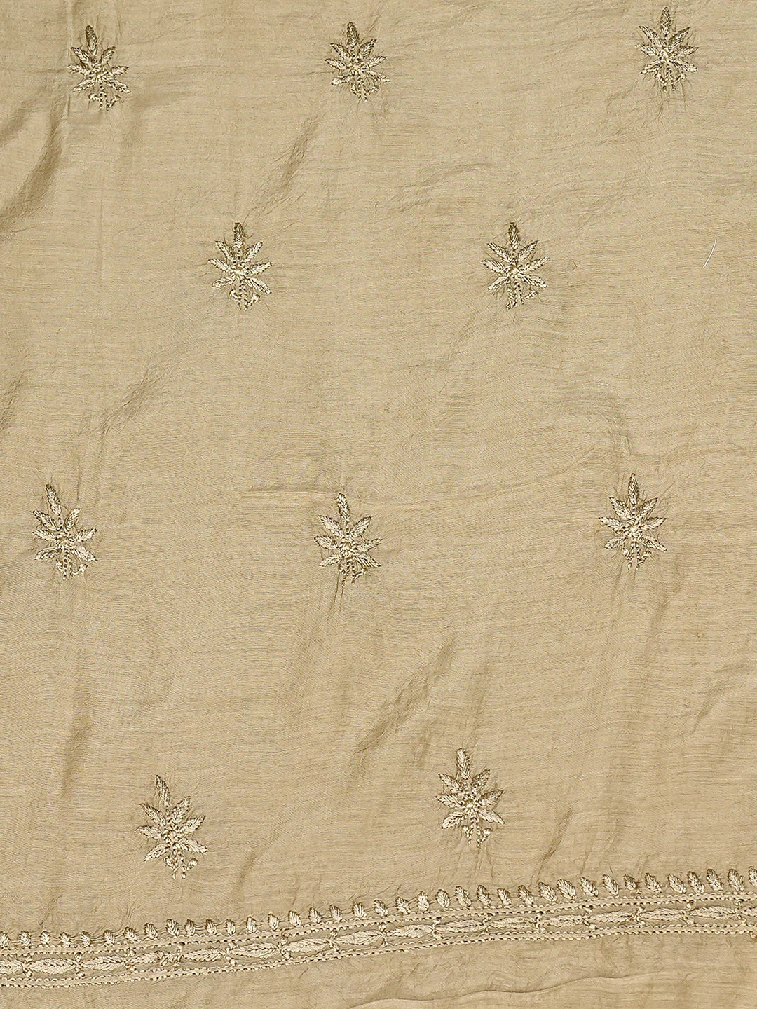 Ada Hand Embroidered Fawn Muslin Lucknowi Chikankari Unstitched Kurta Piece 01A811314