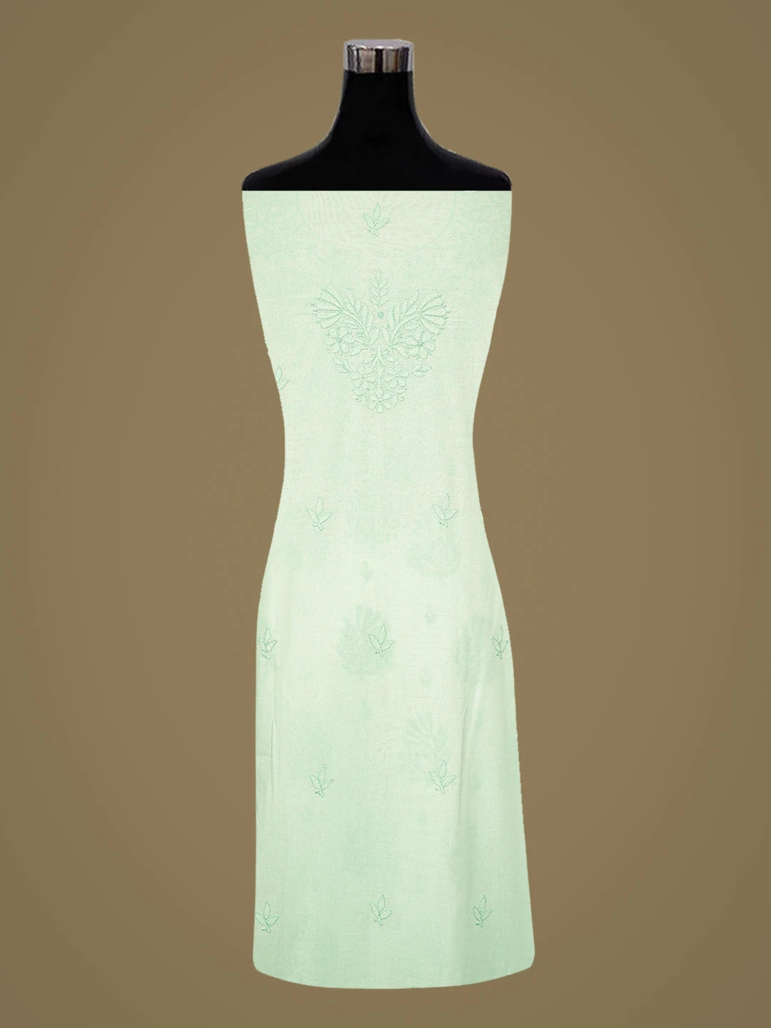 Ada Hand Embroidered Sea Green Cotton Lucknowi Chikankari Unstitched Suit Piece 01A306154