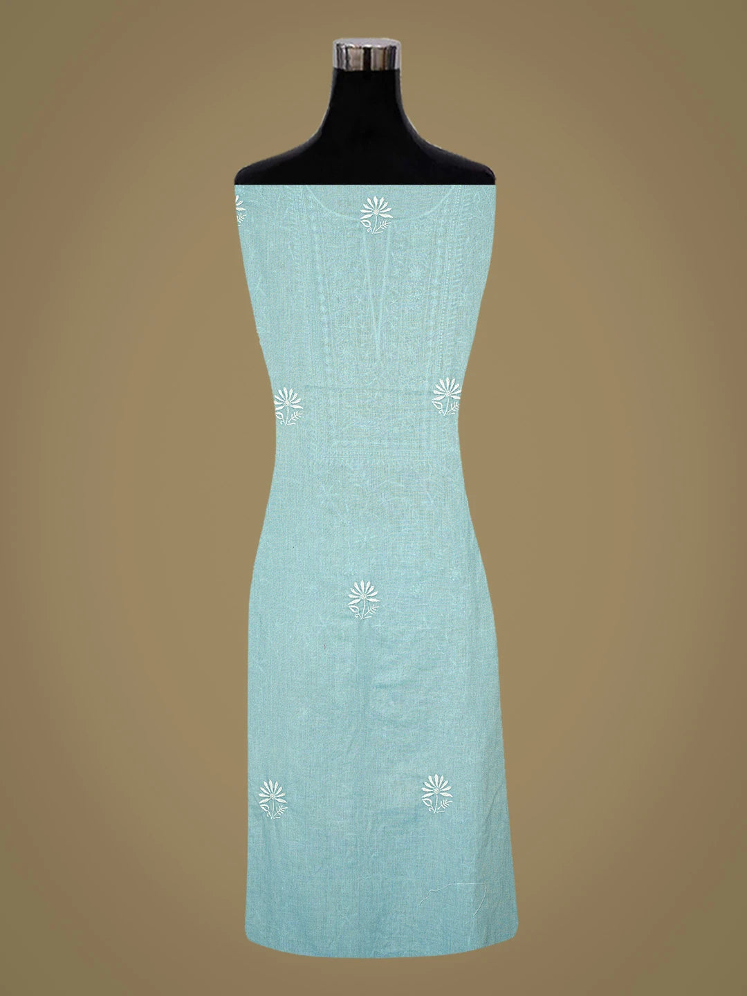 Ada Hand Embroidered Blue Cotton Lucknowi Chikankari Unstitched Kurta Dupatta Set 01A345040