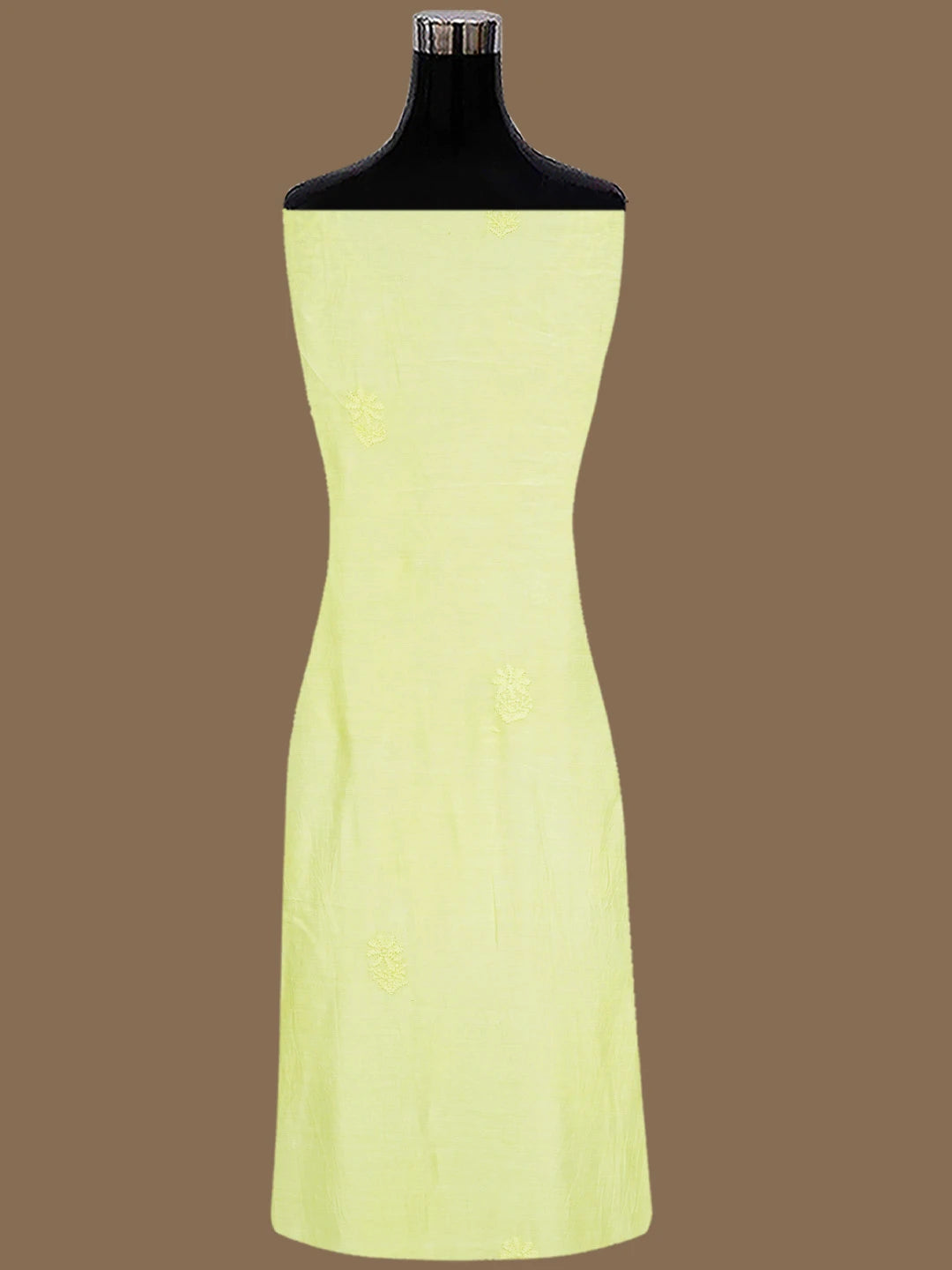 Ada Hand Embroidered Lemon Muslin Lucknowi Chikankari Unstitched Suit Piece 01A773428
