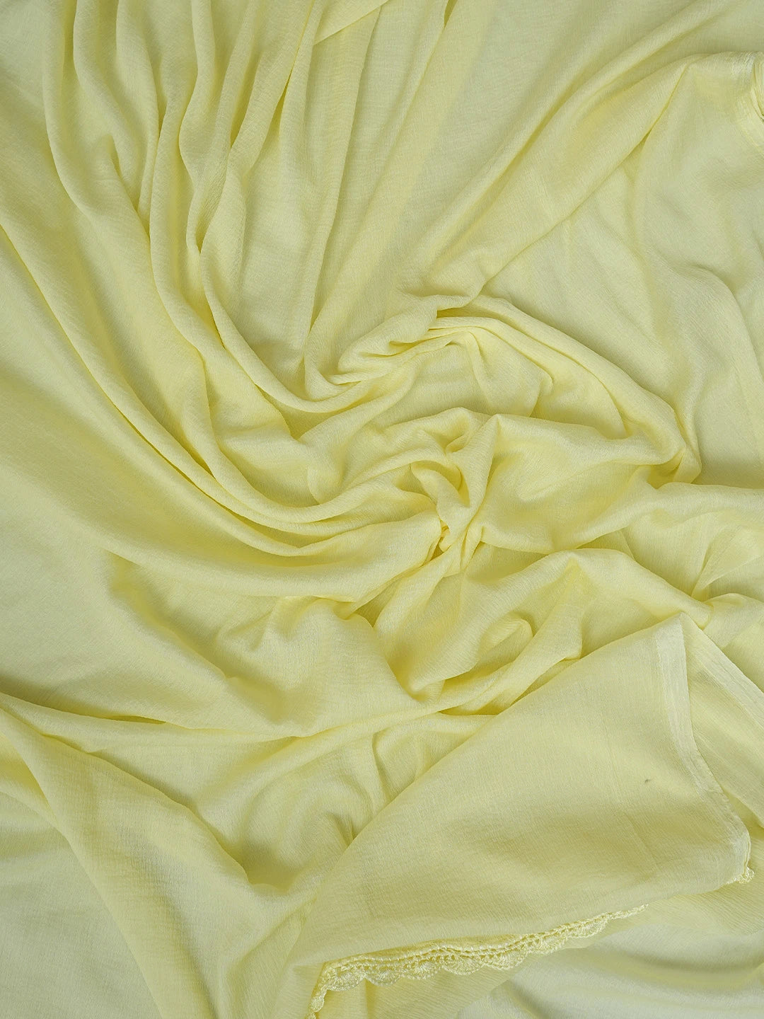 Ada Hand Embroidered Lemon Muslin Lucknowi Chikankari Unstitched Suit Piece 01A773428