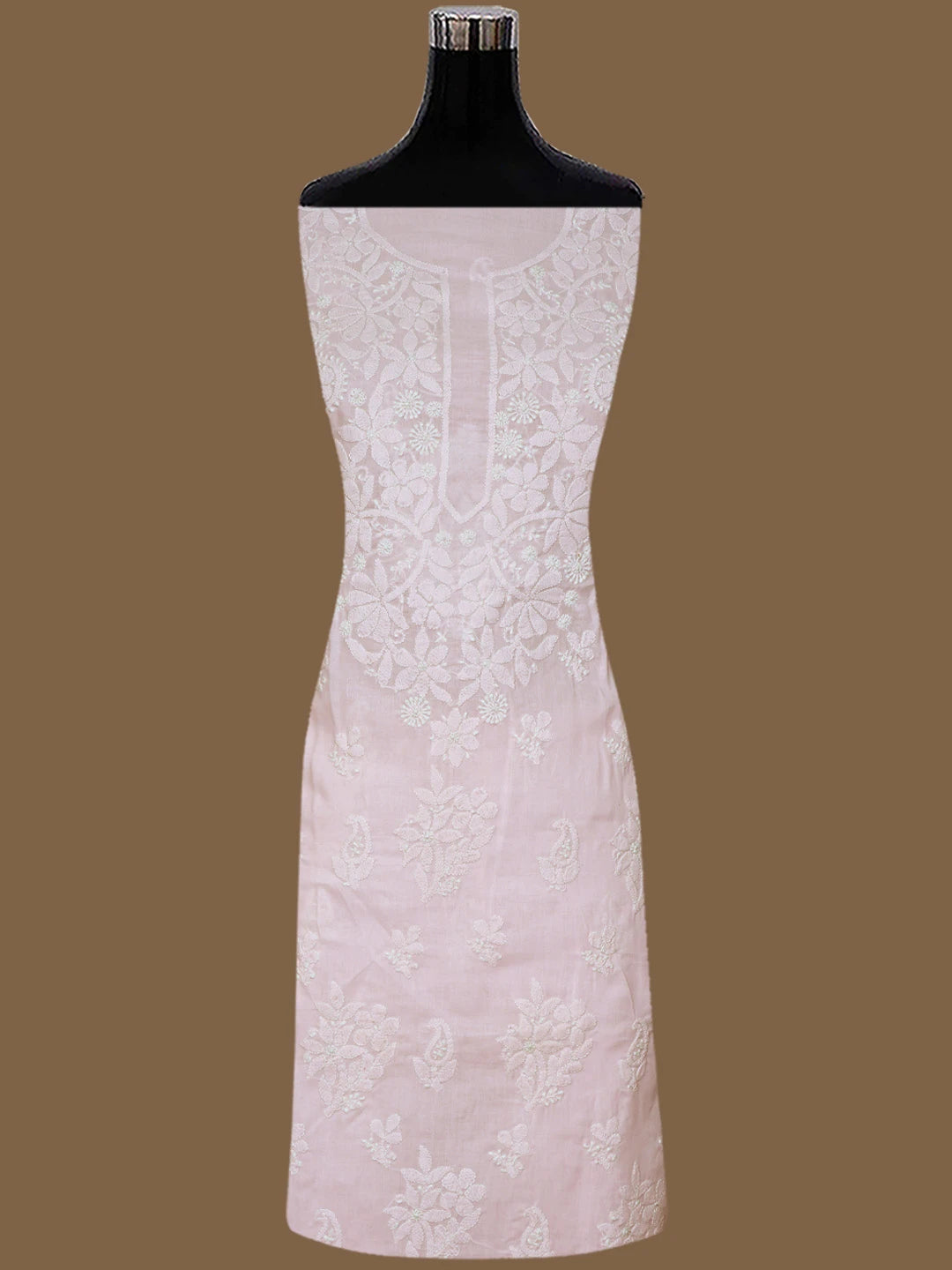 Ada Hand Embroidered Pink Cotton Lucknowi Chikankari Unstitched Suit Piece 01A764942