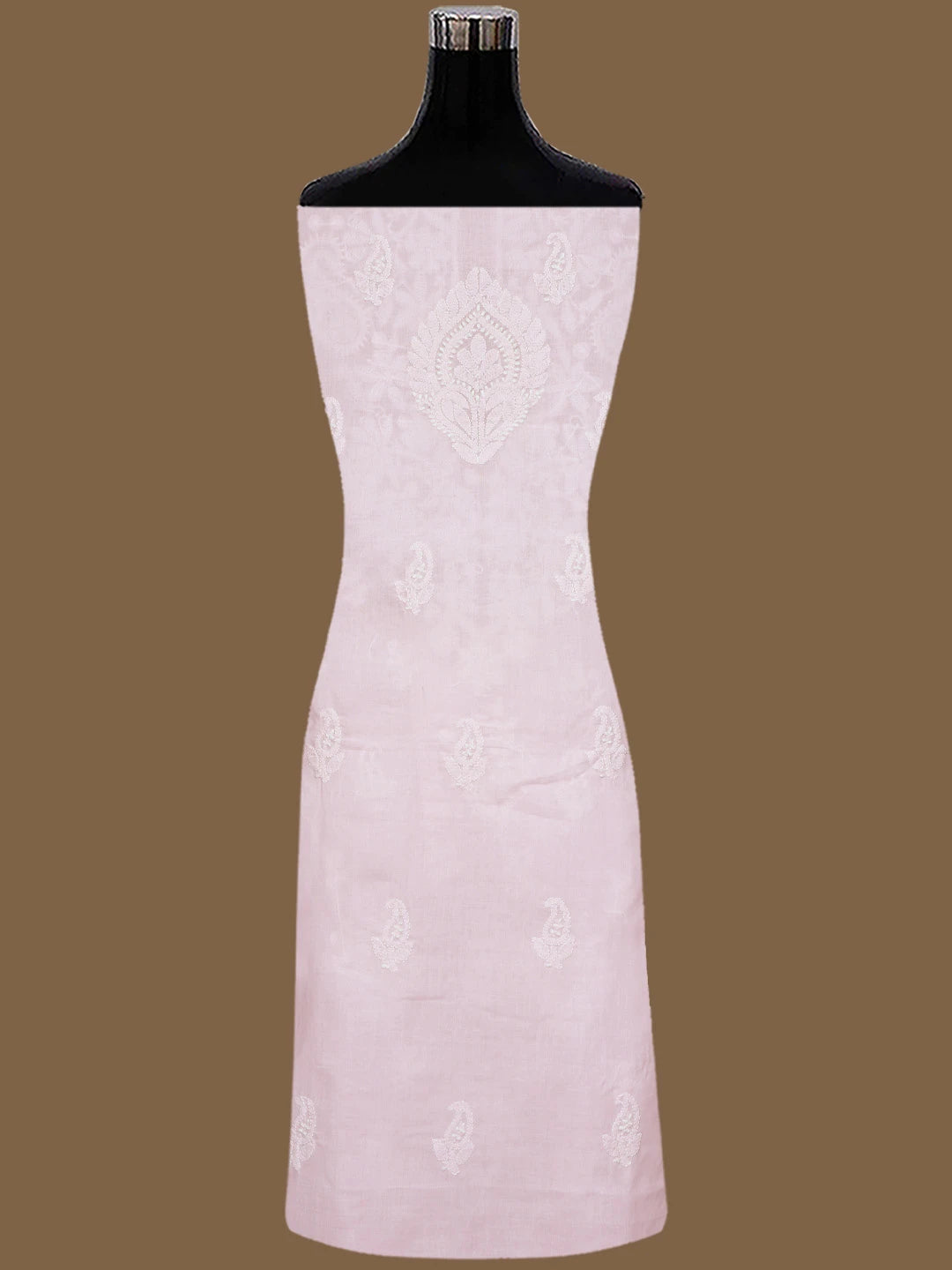 Ada Hand Embroidered Pink Cotton Lucknowi Chikankari Unstitched Suit Piece 01A764942