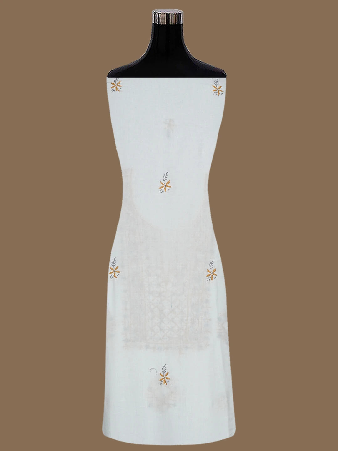 Ada Hand Embroidered White Cotton Lucknowi Chikankari Unstitched Suit Piece 01A396142