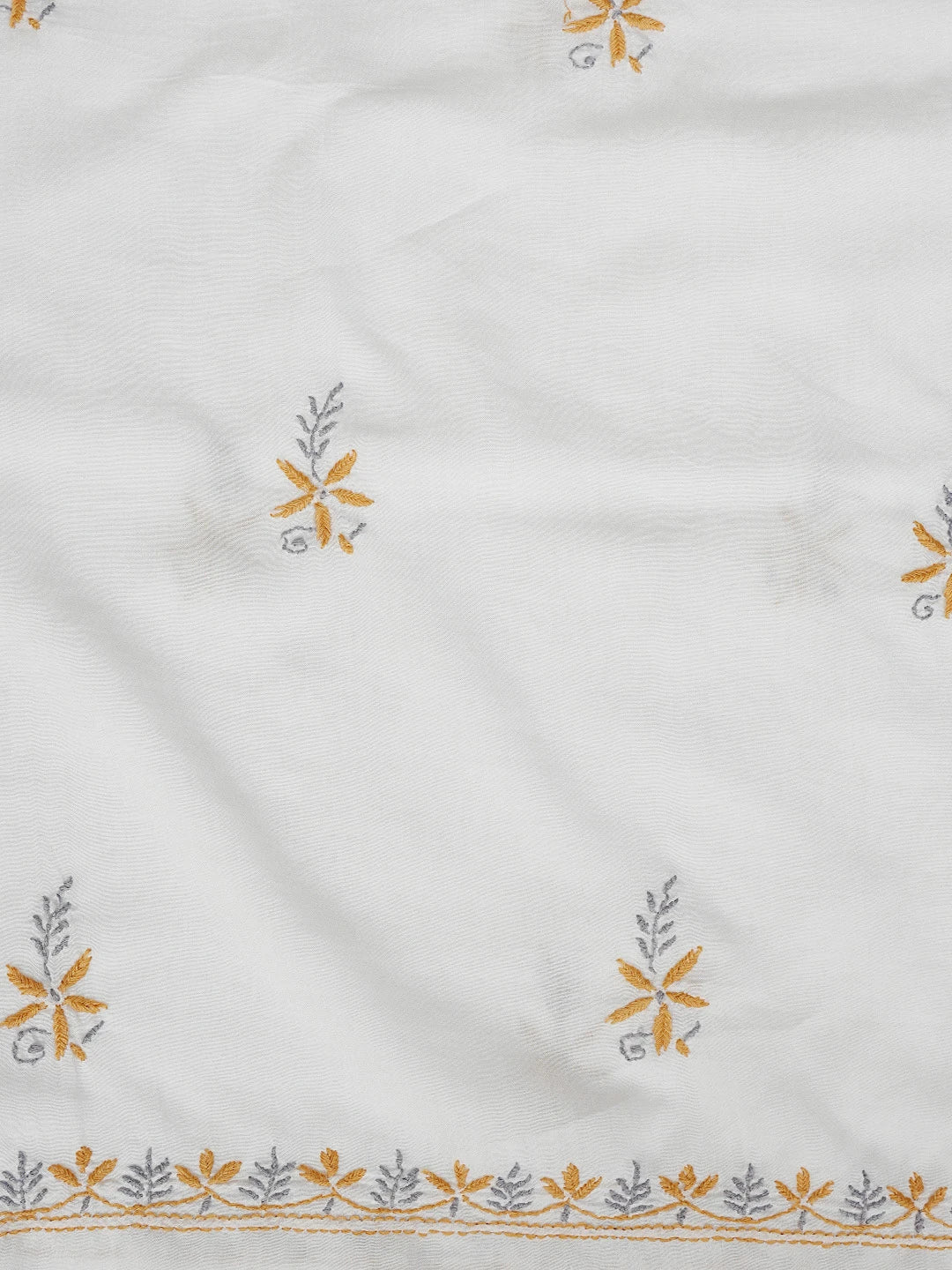 Ada Hand Embroidered White Cotton Lucknowi Chikankari Unstitched Suit Piece 01A396142