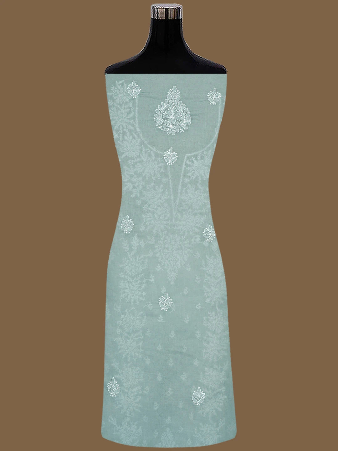 Ada Hand Embroidered Grey Cotton Lucknowi Chikankari Unstitched Suit Piece 01A791305