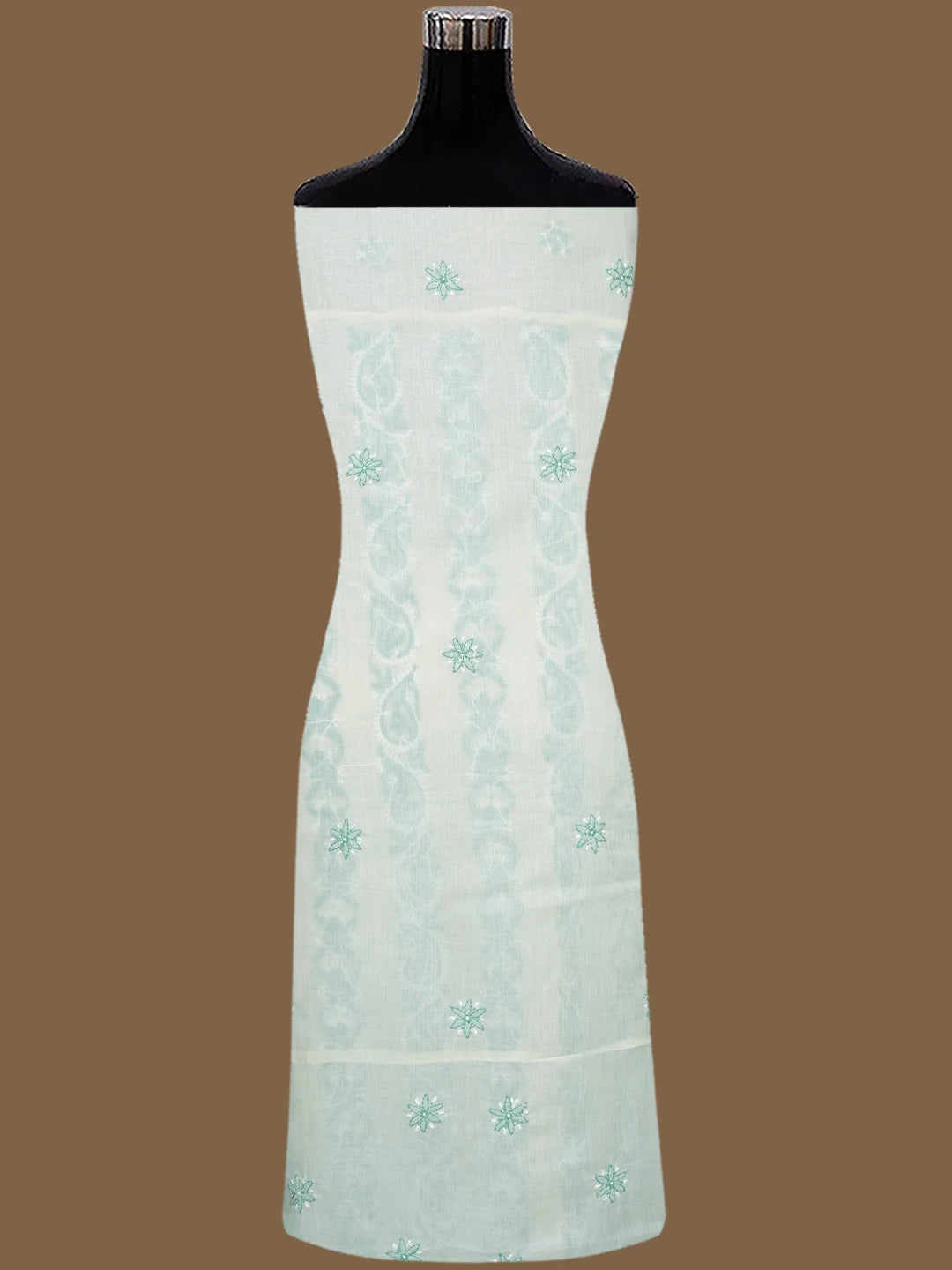 Ada Hand Embroidered Cream Cotton Lucknowi Chikankari Unstitched Suit Piece 01A822441