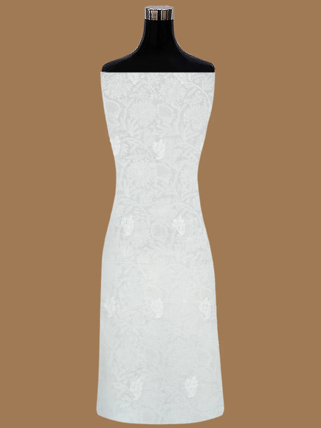 Ada Hand Embroidered Cream Cotton Lucknowi Chikankari Unstitched Suit Piece 01A832148