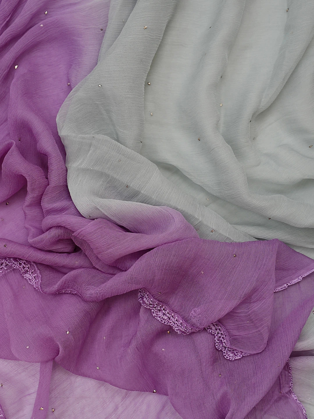 Ada Hand Embroidered Purple Silk Lucknowi Chikankari Unstitched Suit Piece 01A832481