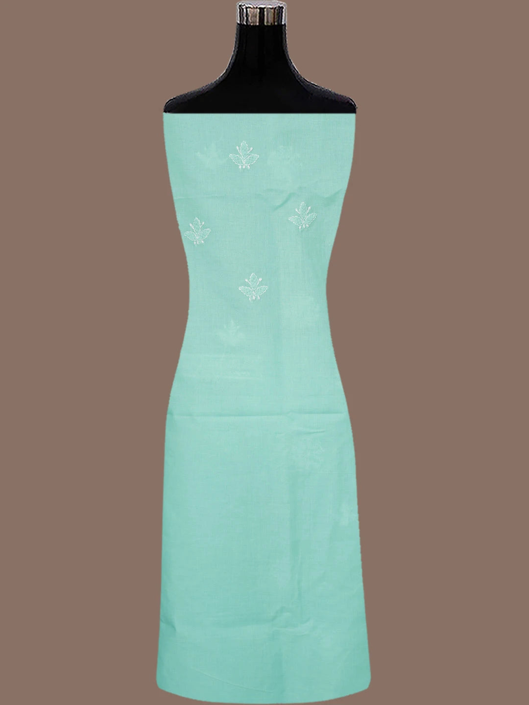 Ada Hand Embroidered Sea Green Cotton Lucknowi Chikankari Unstitched Suit Piece 01A818688
