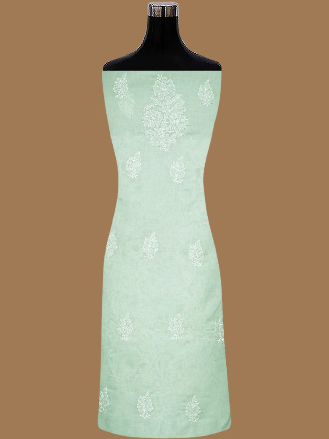 Ada Hand Embroidered Light Green Cotton Lucknowi Chikankari Unstitched Suit Piece 01A832140