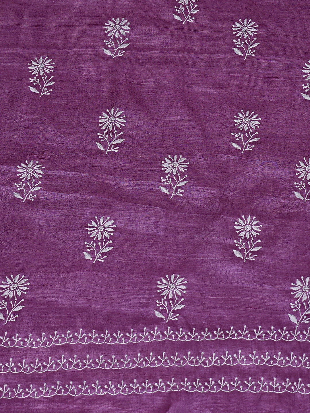 Ada Hand Embroidered Purple Silk Lucknowi Chikankari Unstitched Suit Piece 01A826332