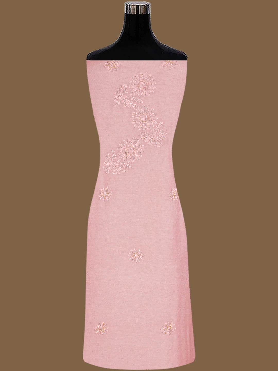 Ada Hand Embroidered Pink Muslin Lucknowi Chikankari Unstitched Suit Piece With Cutdana Work 01A746151