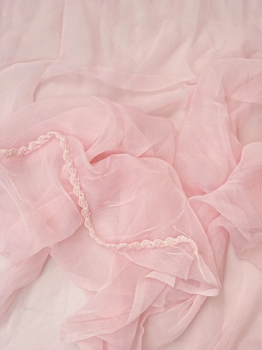 Ada Hand Embroidered Pink Muslin Lucknowi Chikankari Unstitched Suit Piece With Cutdana Work 01A746151