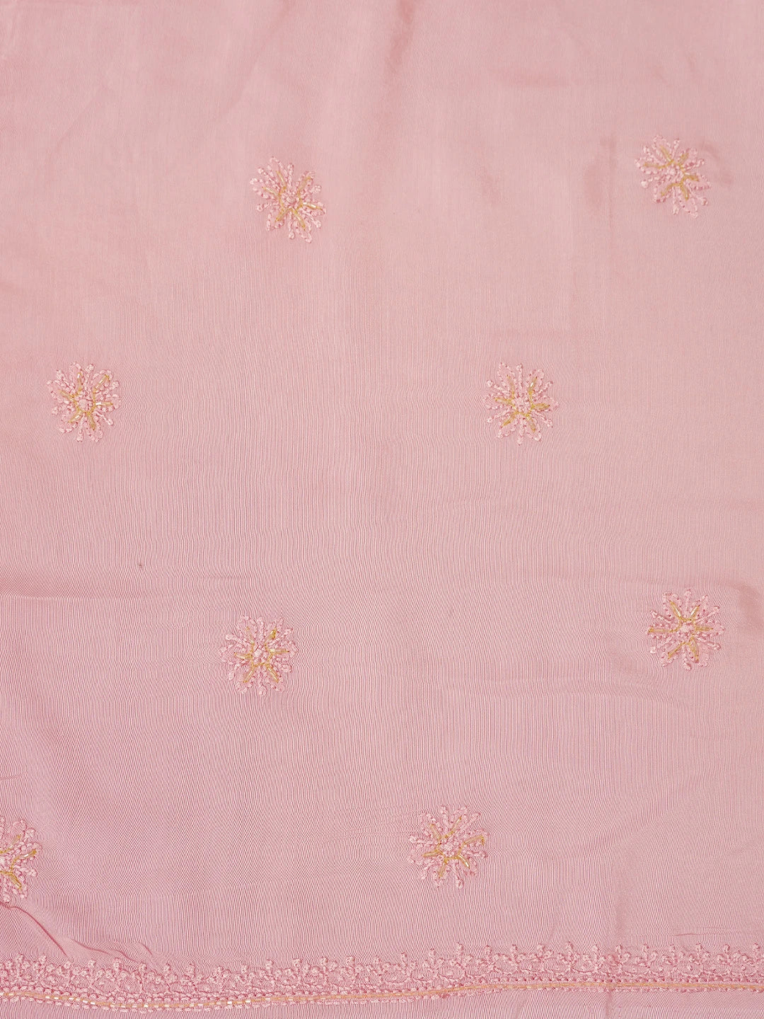Ada Hand Embroidered Pink Muslin Lucknowi Chikankari Unstitched Suit Piece With Cutdana Work 01A746151