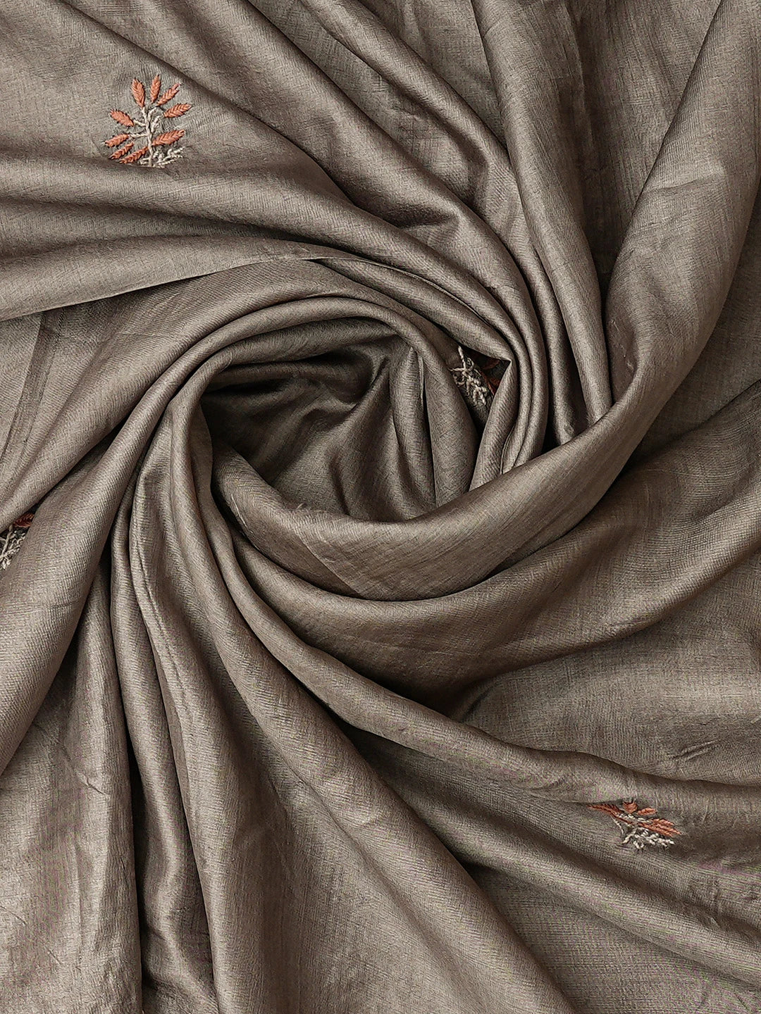Ada Hand Embroidered Grey Silk Lucknowi Chikankari Unstitched Kurta Dupatta Set 01A729218