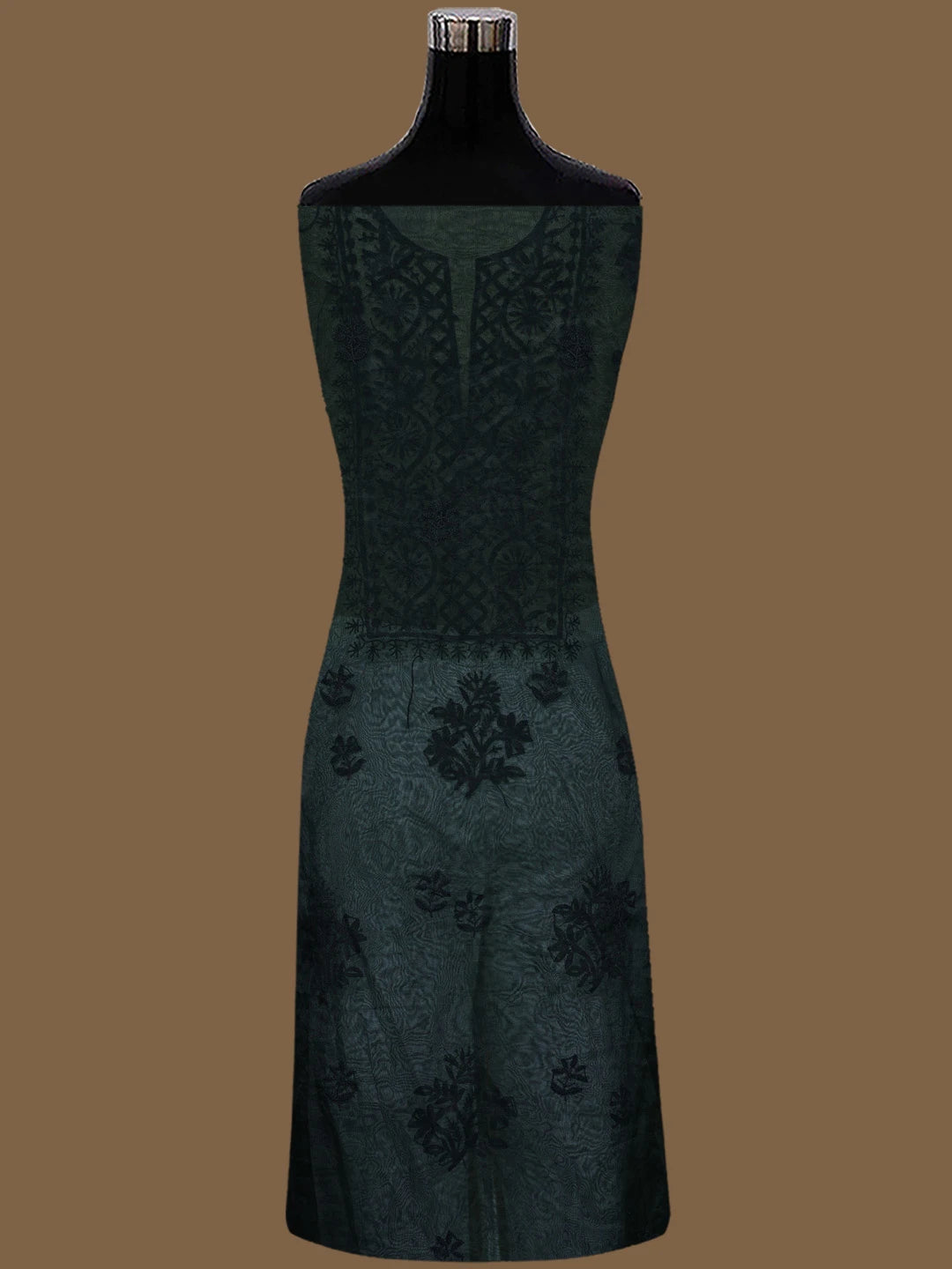 Ada Hand Embroidered Black Organza Lucknowi Chikankari Unstitched Kurta Dupatta Set 01A707852