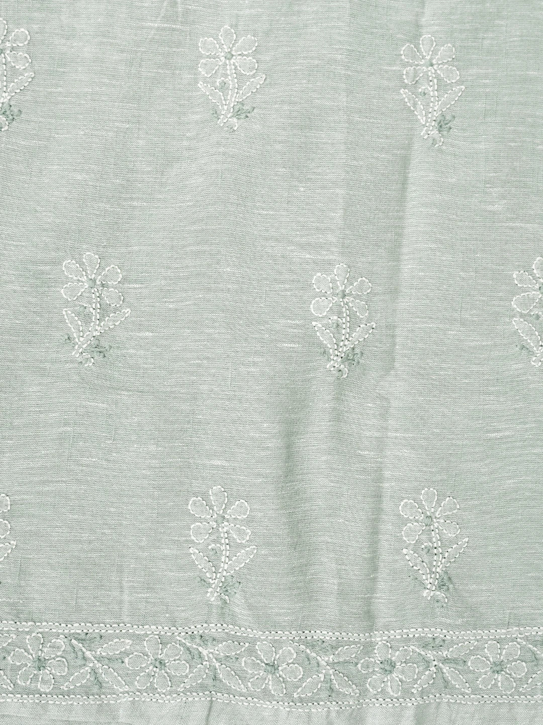 Ada Hand Embroidered Grey Linen Lucknowi Chikankari Unstitched Suit Piece 01A836602