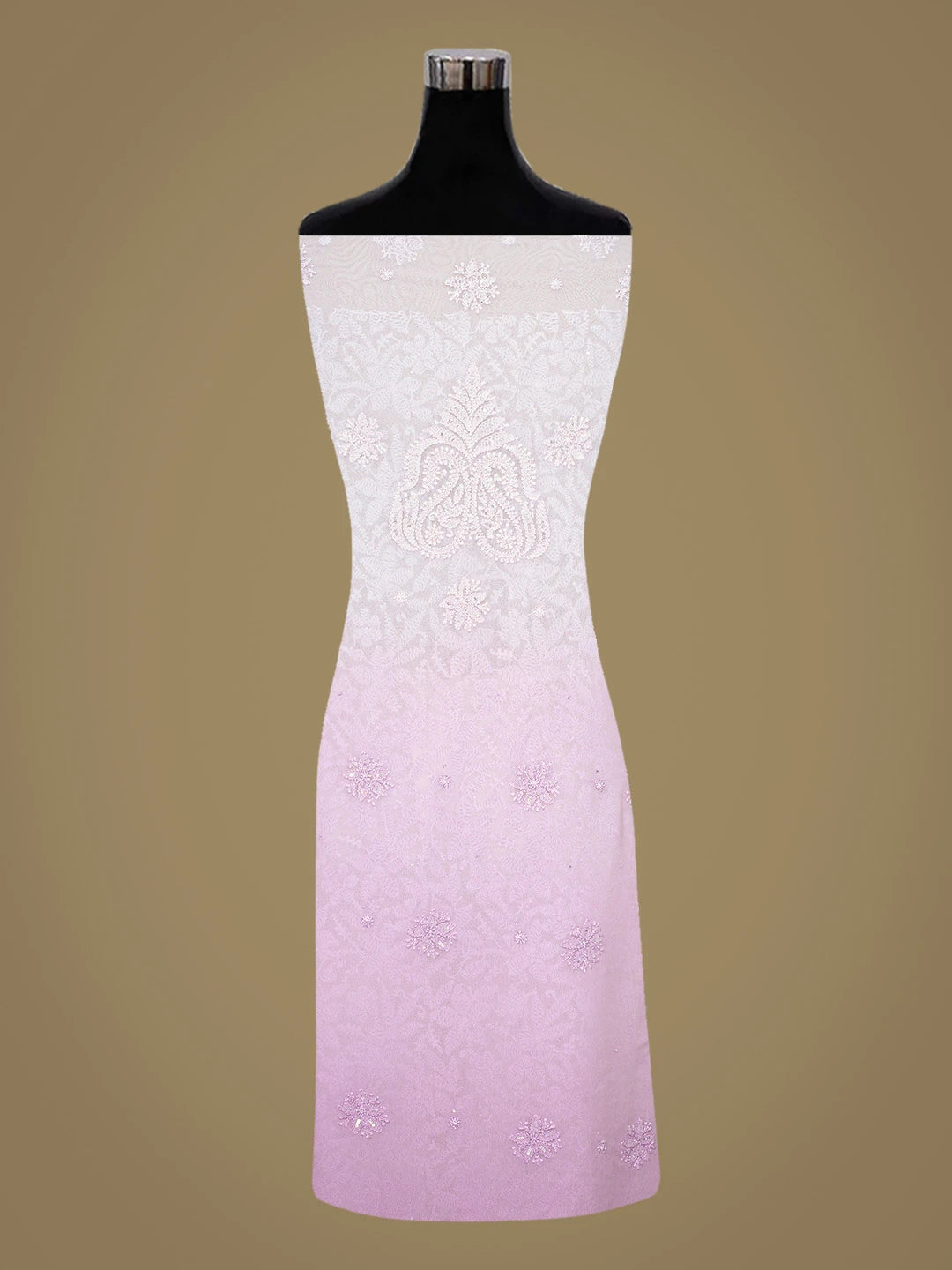 Ada Hand Embroidered Mauve Viscose Georgette Lucknowi Chikankari Unstitched Kurta Dupatta Set With Sequinned Work 01A801860