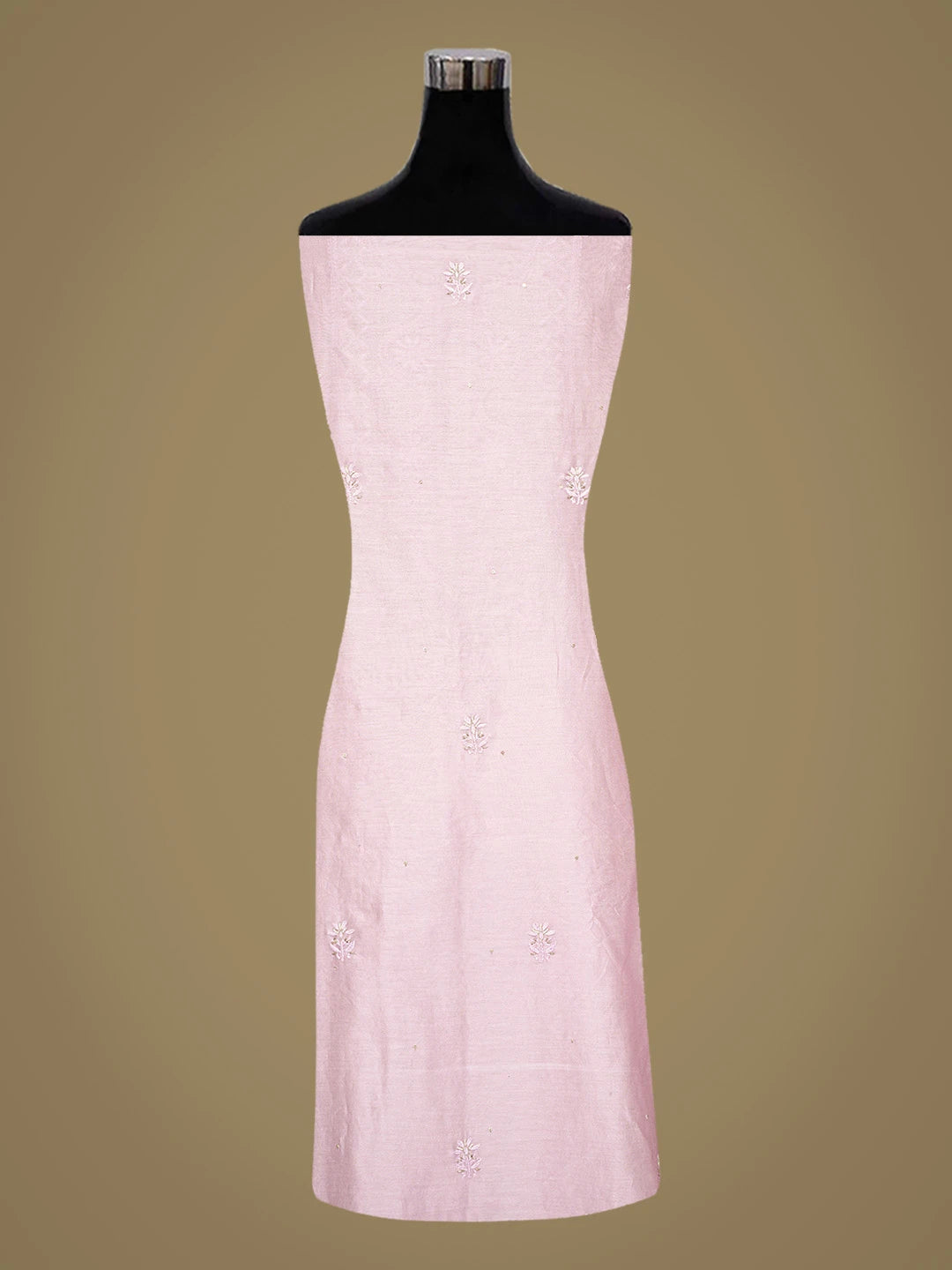 Ada Hand Embroidered Lavender Chanderi Lucknowi Chikankari Unstitched Kurta Dupatta Set With Pearl Work 01A766724