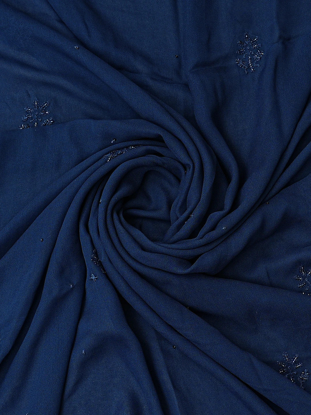 Ada Hand Embroidered Navy Blue Viscose Georgette Lucknowi Chikankari Unstitched Kurta Dupatta Set With Cutdana Work 01A771722