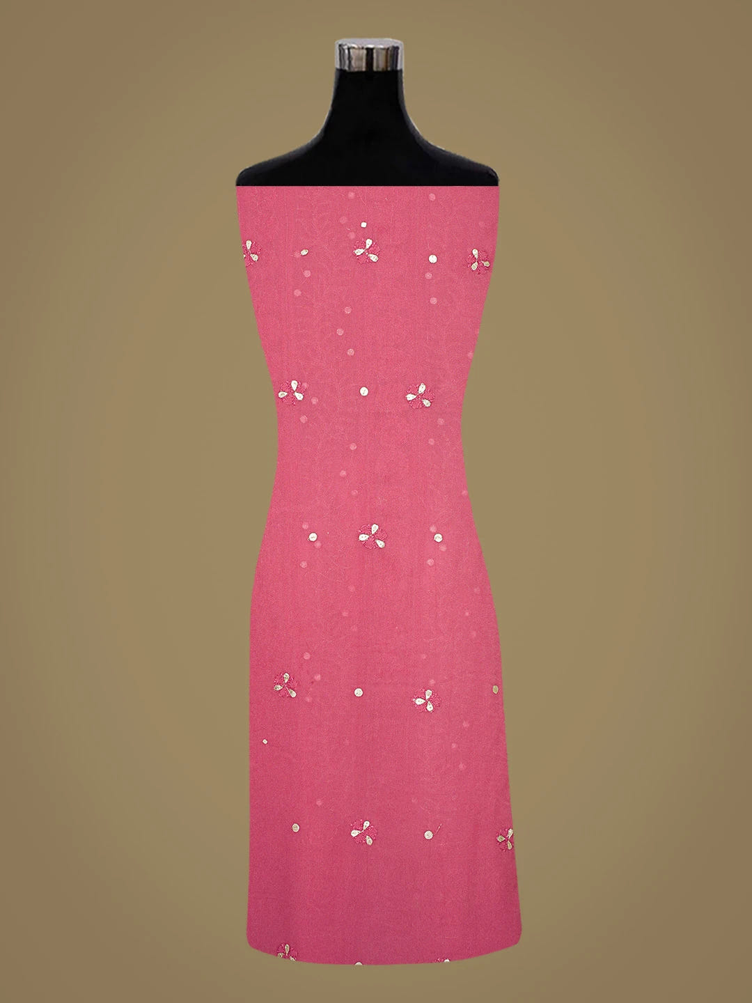 Ada Hand Embroidered Magenta Viscose Georgette Lucknowi Chikankari Unstitched Kurta Dupatta Set With Gotapatti Work 01A777555