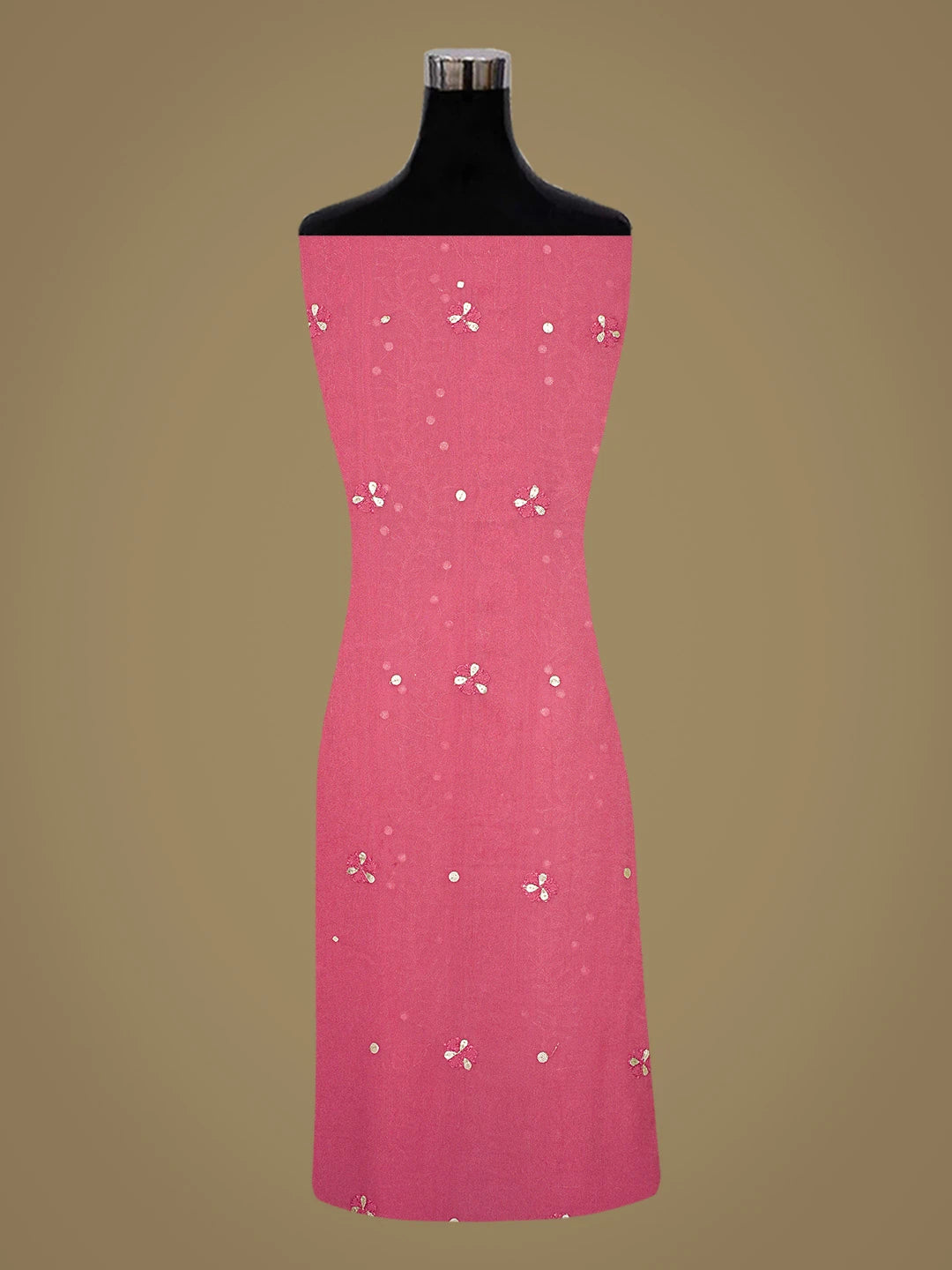 Ada Hand Embroidered Magenta Viscose Georgette Lucknowi Chikankari Unstitched Kurta Dupatta Set With Gotapatti Work 01A777555