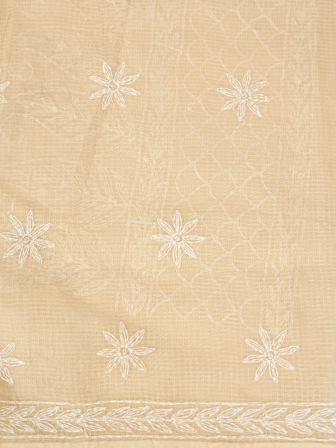 Ada Hand Embroidered Fawn Kota Lucknowi Chikankari Unstitched Kurta Dupatta Set 01A751328