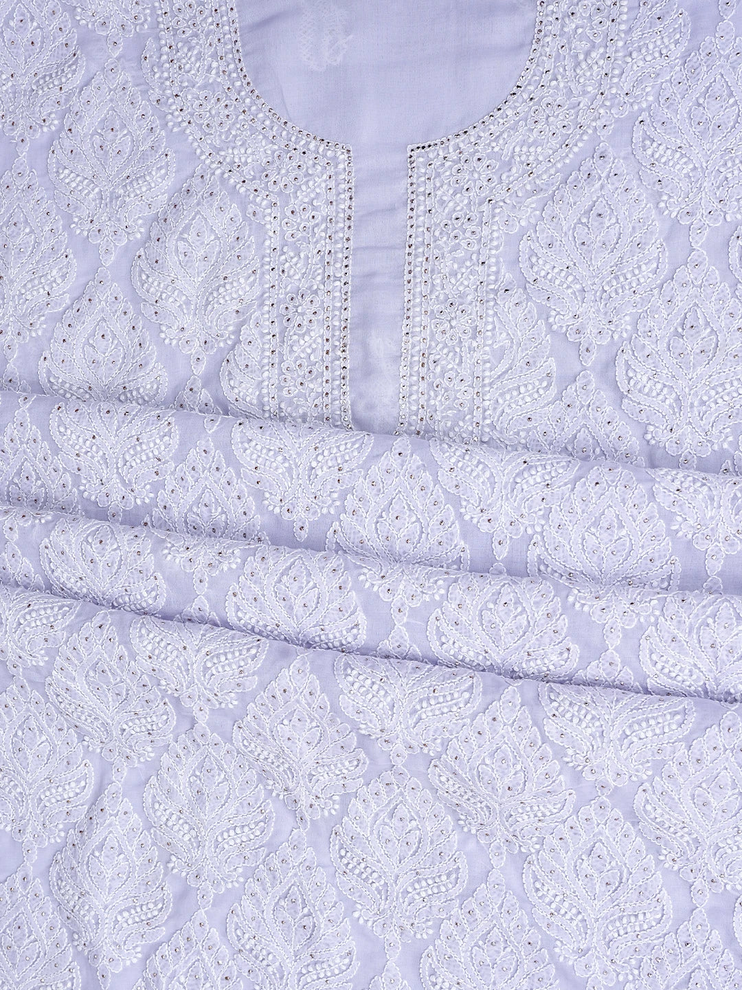 Ada Hand Embroidered Mauve Cotton Lucknowi Chikankari Unstitched Suit Piece With Muqaish Work 01A767595
