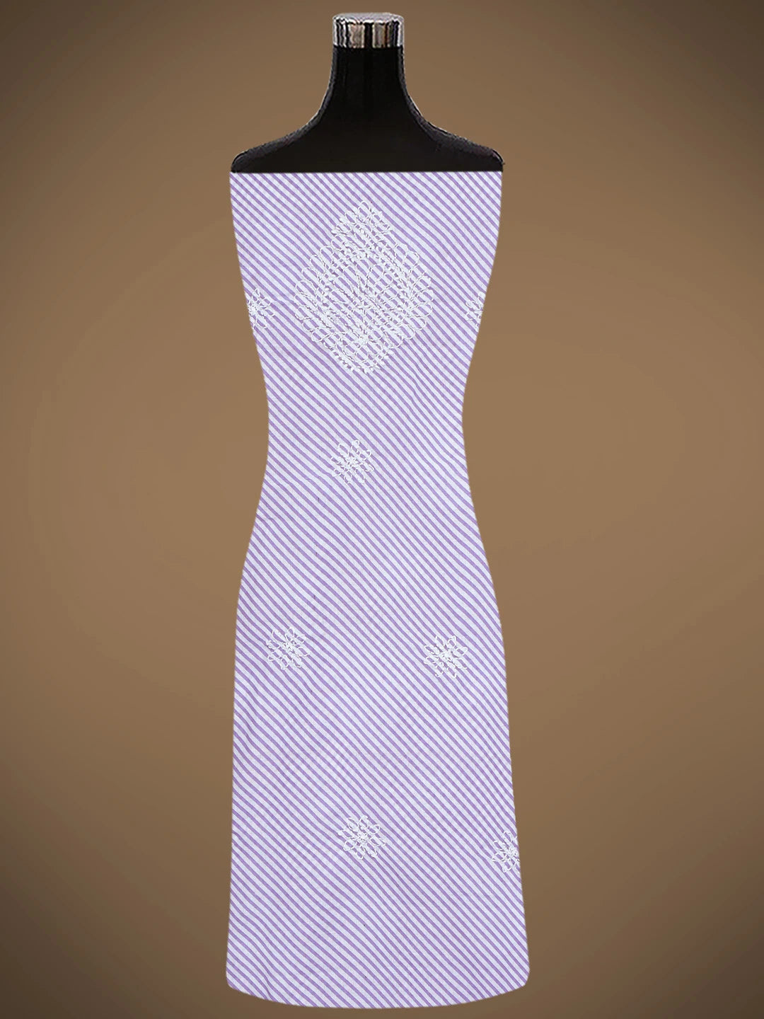 Ada Hand Embroidered Mauve and White Cotton Lucknowi Chikankari Unstitched Suit Piece 01A836826