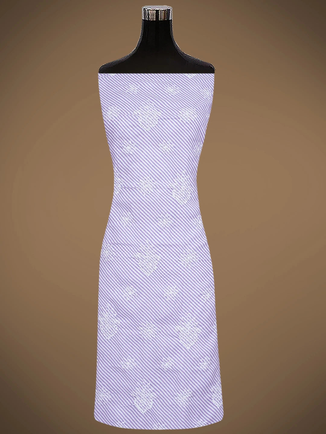 Ada Hand Embroidered Mauve and White Cotton Lucknowi Chikankari Unstitched Suit Piece 01A836826