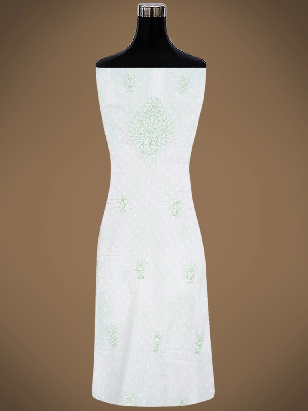 Ada Hand Embroidered White Cotton Lucknowi Chikankari Unstitched Suit Piece 01A836833