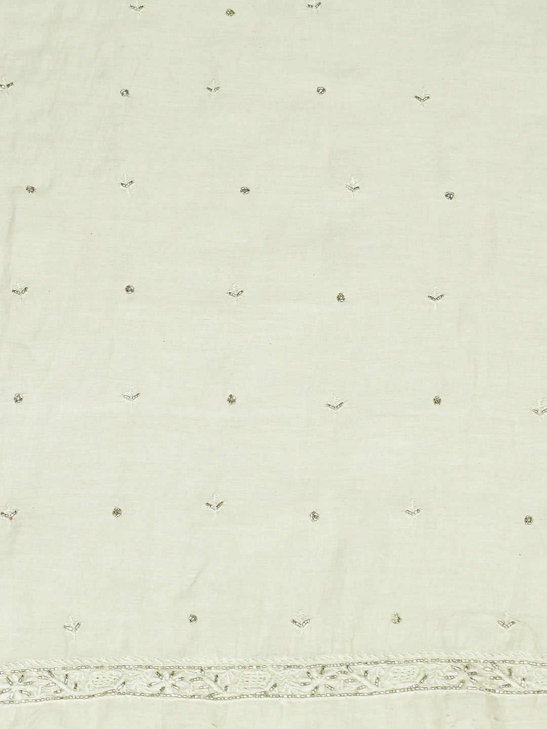 Ada Hand Embroidered Lime Green Chanderi Lucknowi Chikankari Unstitched Kurta Dupatta Set With Cutdana Work 01A720012