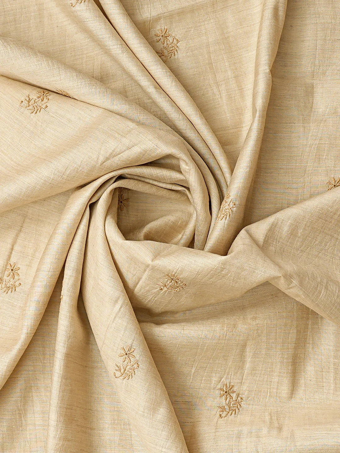 Ada Hand Embroidered Fawn Silk Lucknowi Chikankari Unstitched Kurta Dupatta Set 01A836309