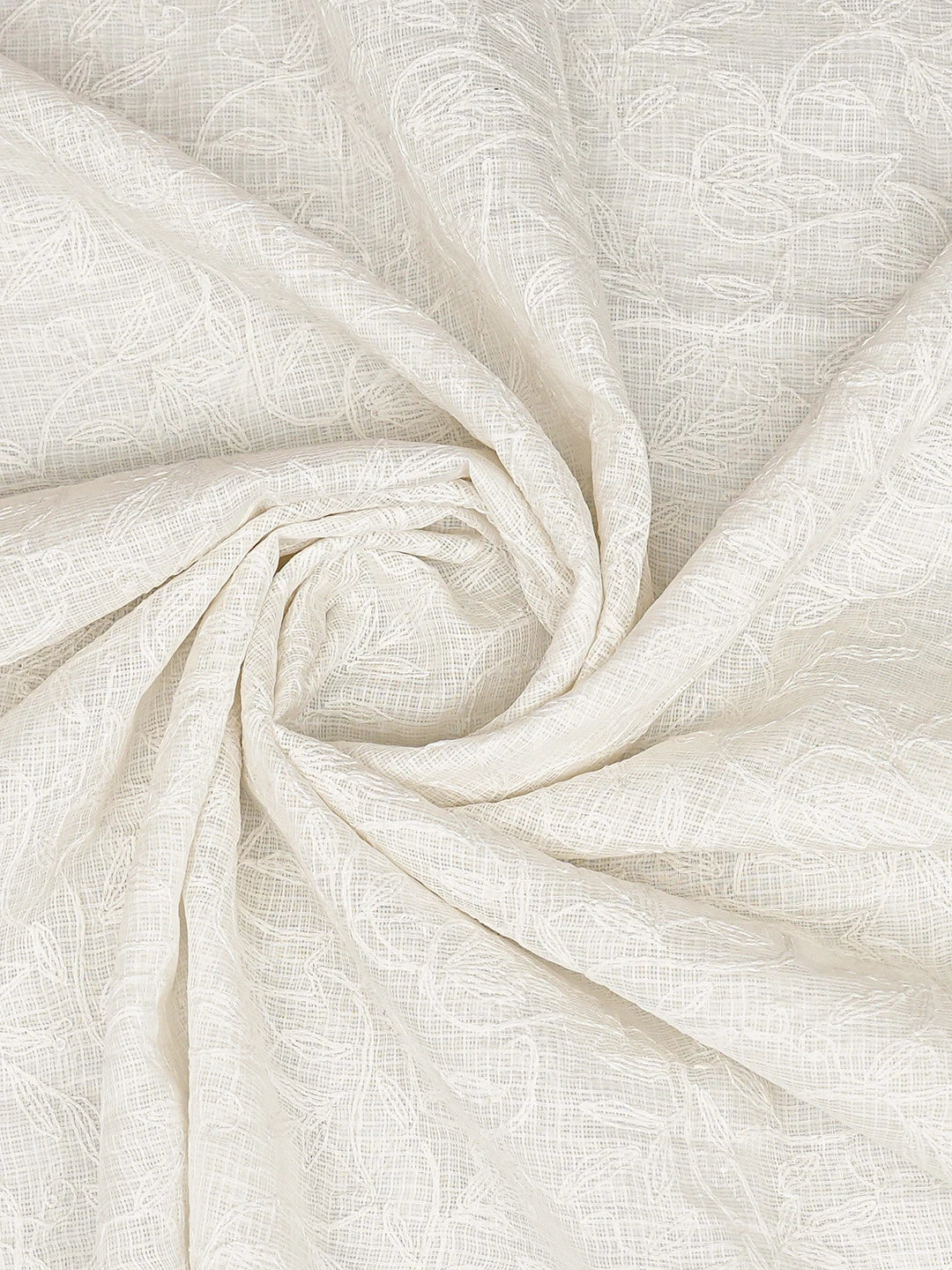 Ada Hand Embroidered White Kota Lucknowi Chikankari Dupatta 01A801811