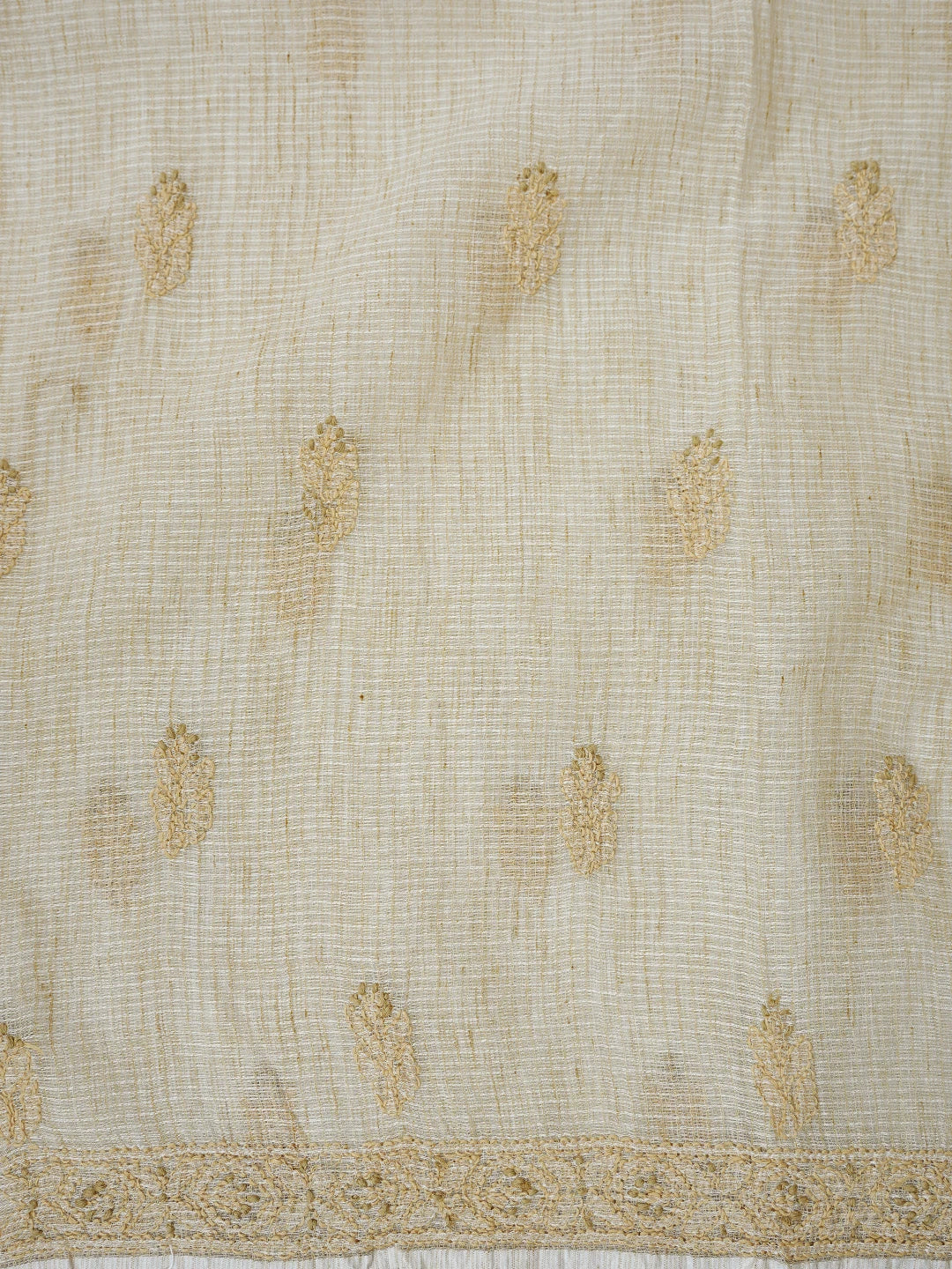 Ada Hand Embroidered Fawn Kota Lucknowi Chikankari Unstitched Suit Piece 01A831728