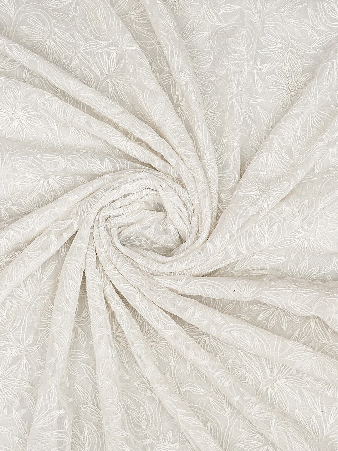 Ada Hand Embroidered White Georgette Lucknowi Chikankari Dupatta 01A791227