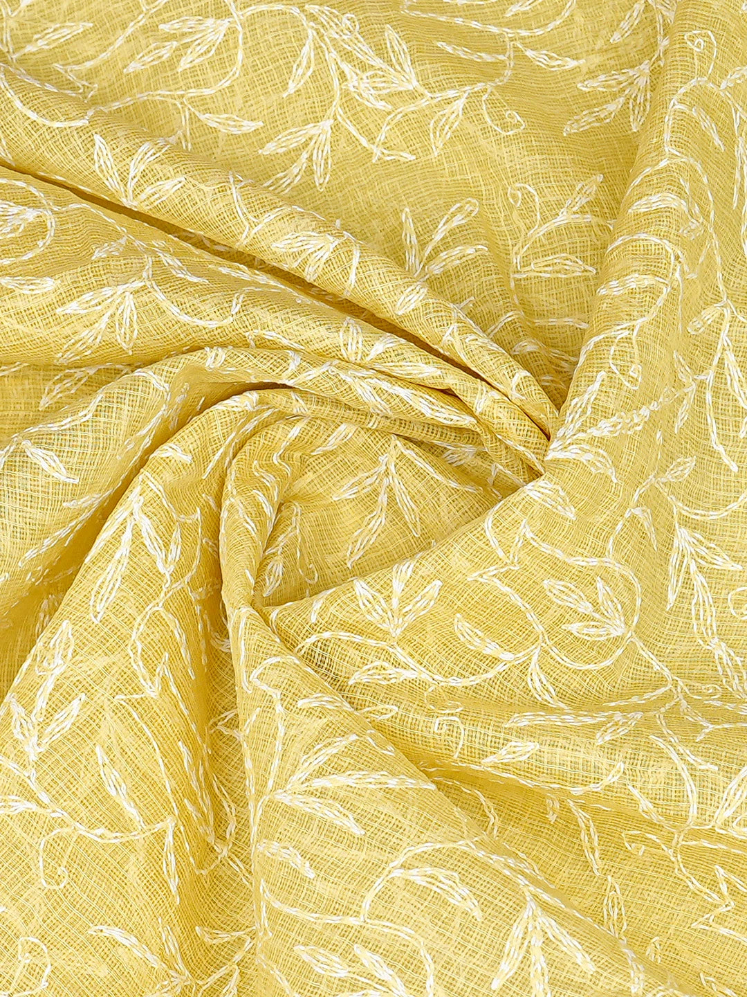 Ada Hand Embroidered Mindaro Green Kota Lucknowi Chikankari Dupatta 01A654507