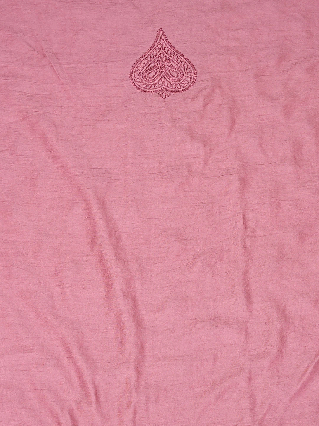 Ada Hand Embroidered Onion Pink Chanderi Lucknowi Chikankari Unstitched Men's Kurta Piece 01A812583