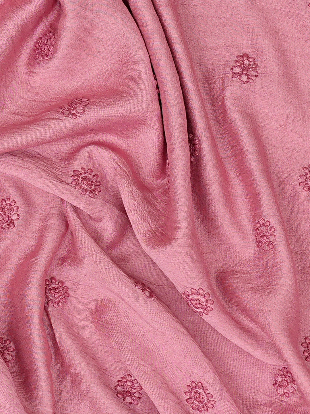 Ada Hand Embroidered Onion Pink Chanderi Lucknowi Chikankari Unstitched Men's Kurta Piece 01A812583