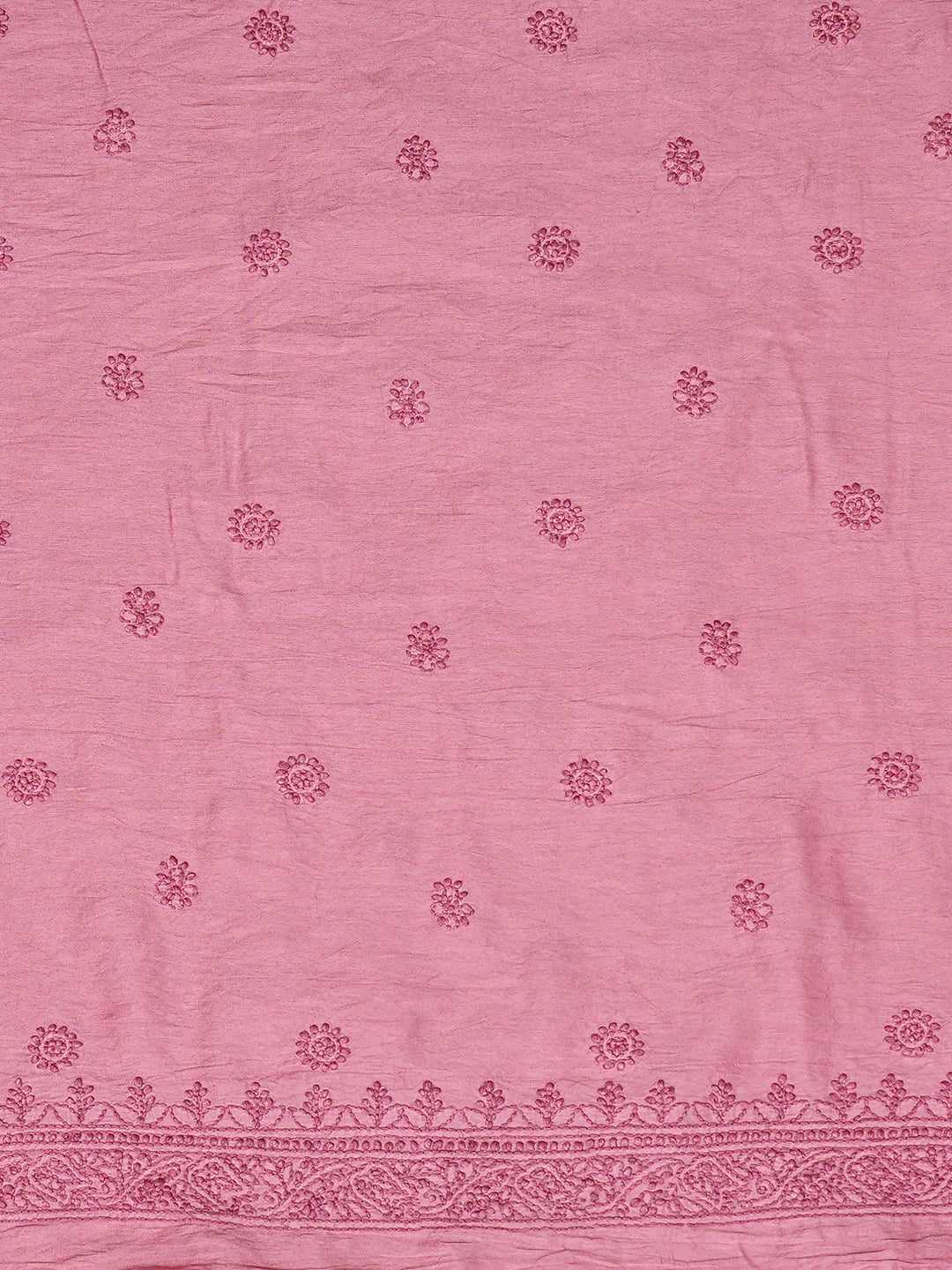 Ada Hand Embroidered Onion Pink Chanderi Lucknowi Chikankari Unstitched Men's Kurta Piece 01A812583