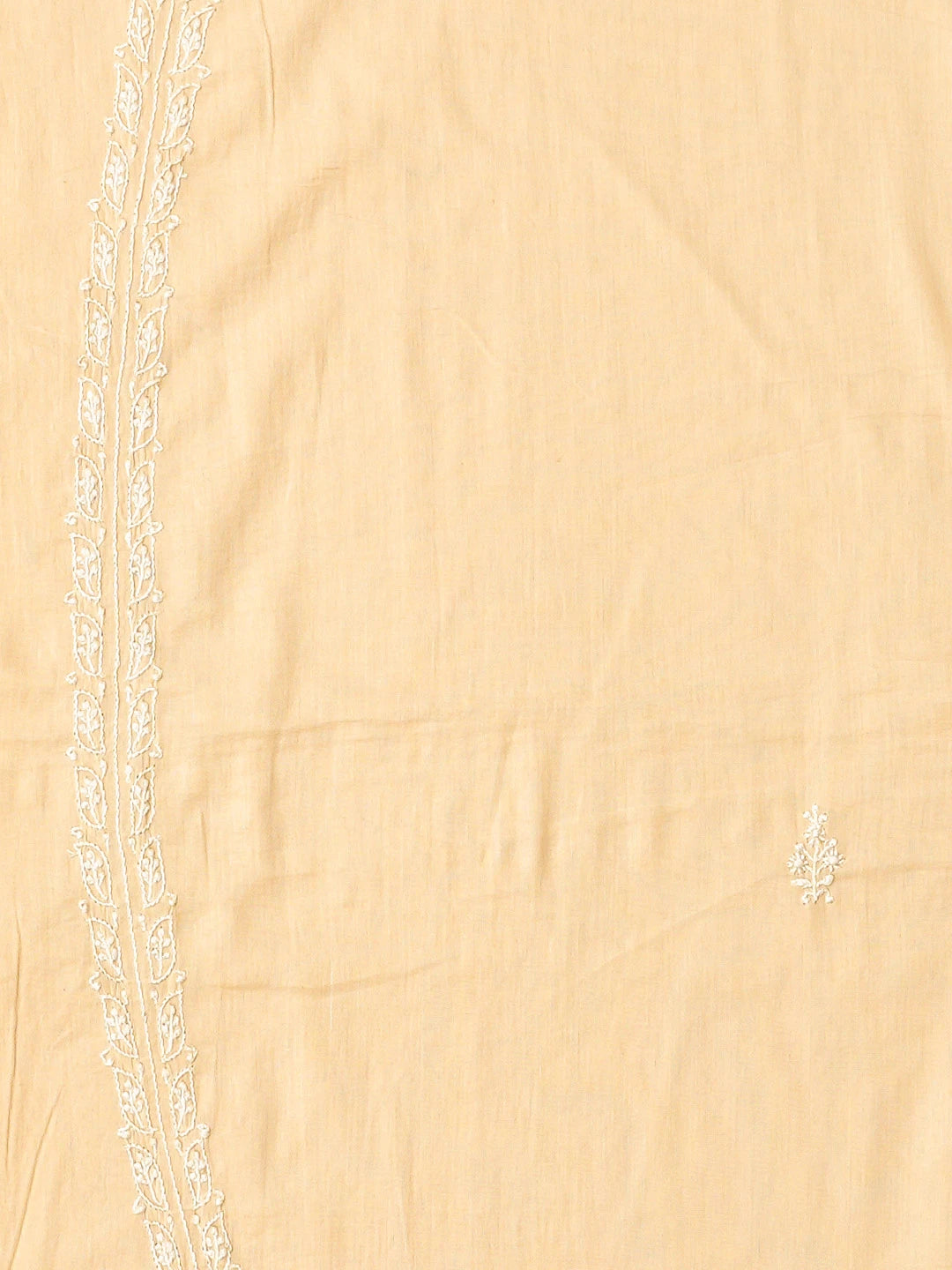 Ada Hand Embroidered Fawn Cotton Lucknowi Chikankari Unstitched Men's Kurta Piece 01A659098