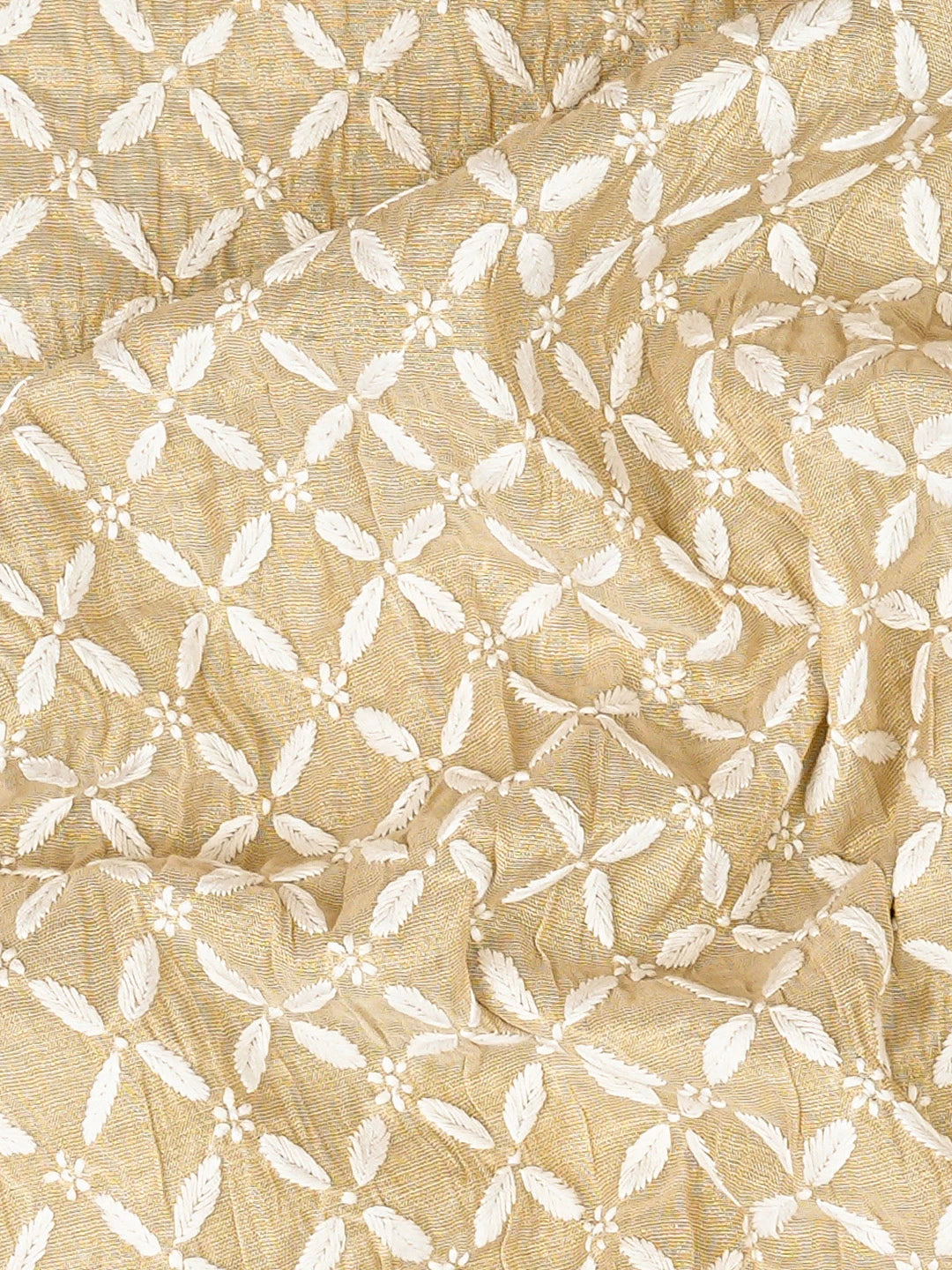 Ada Hand Embroidered Fawn Tissue Lucknowi Chikankari Unstitched Men's Kurta Piece 01A819434